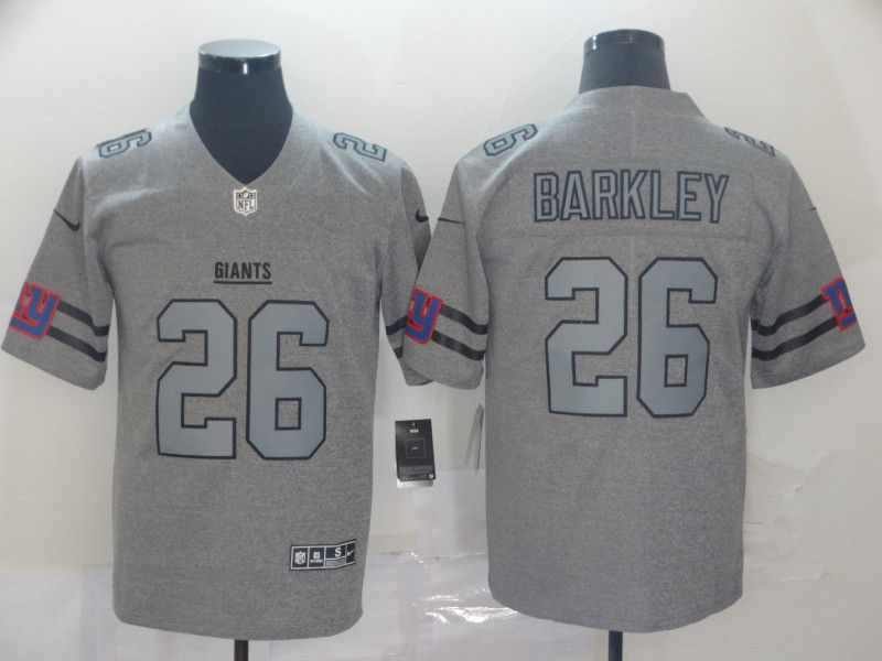 Men New York Giants #26 Barkley Grey Retro Nike NFL Jerseys->baltimore ravens->NFL Jersey